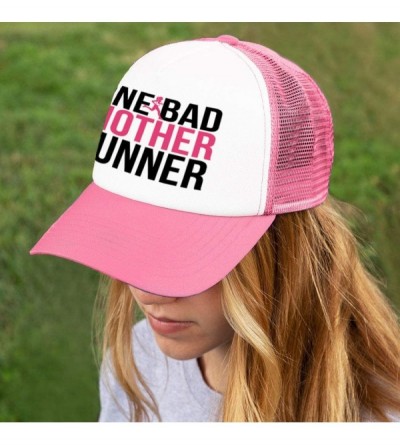 Baseball Caps Running Trucker Hat - One Bad Mother Runner - Multiple Colors - Neon-pink - CK12EP8A841 $25.45