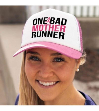 Baseball Caps Running Trucker Hat - One Bad Mother Runner - Multiple Colors - Neon-pink - CK12EP8A841 $25.45