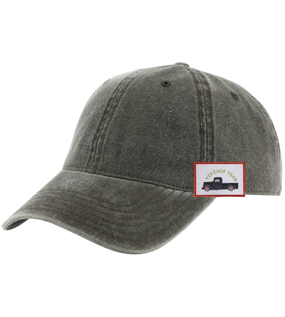 Baseball Caps Vintage Washed Cotton Adjustable Dad Hat Baseball Cap - Dark Olive Green Truck - CE1866RLNU7 $13.33