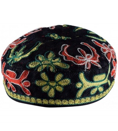 Baseball Caps Black Buchari Hand Embroidered Kippah Bucharian Yarmulke Jewish Yamaka by aJudaica - 22.8" - C3116VE1YZL $13.40