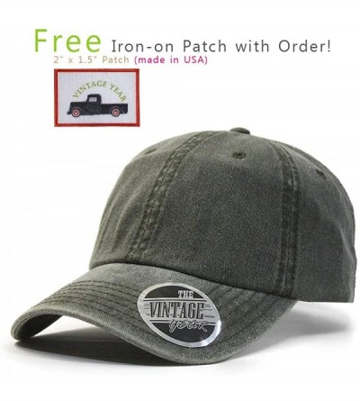 Baseball Caps Vintage Washed Cotton Adjustable Dad Hat Baseball Cap - Dark Olive Green Truck - CE1866RLNU7 $13.33