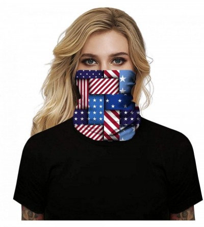 Balaclavas Seamless Rave Face Bandana Dust Wind UV Neck Gaiter Headwear American Flag Women Men Face Scarf - Style-3 - CT1985...