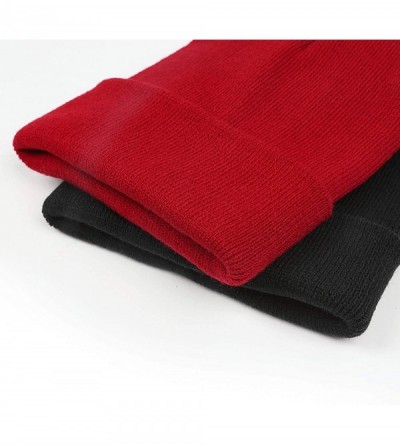 Skullies & Beanies Fashion Men Knitting Beanie Hats Red-MAC-Tools- Slouch Fine Knit Cap - Black-18 - C118O4CDS0Q $12.88