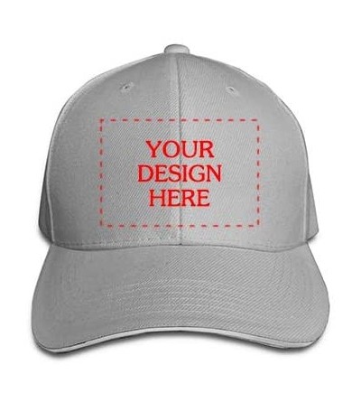 Baseball Caps Custom Peaked Cap Personlized- Add Your Own Image- Cotton Baseball Hat- Adjustable Sun Headgear - Gray - C71965...