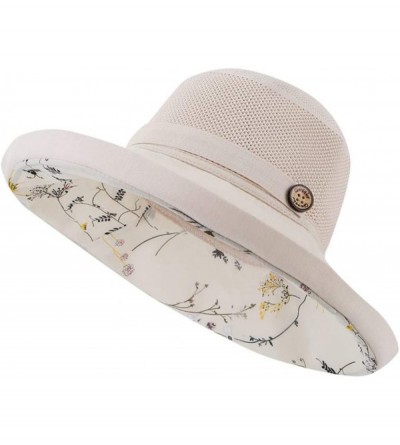 Sun Hats Women's Visor Hat Outdoor UV Protection Adjustable Foldable Wide Brim Beach Fishing Hat (Beige) - Beige - CI18U6SOE6...