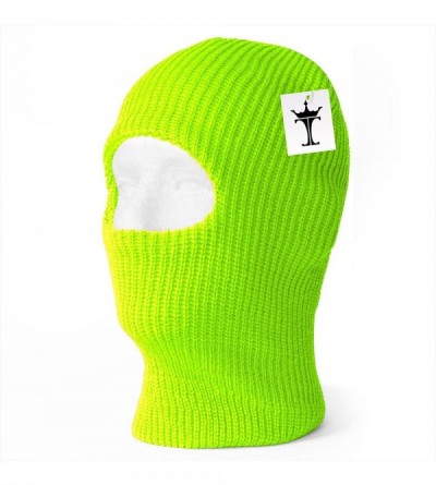 Skullies & Beanies 1 One Hole Ski Mask (Solids & Neon Available) - Lime - CR119UKQJZX $11.62