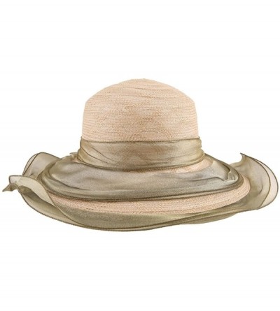 Sun Hats Women's Wide Brim Wedding Travel Summer Beach Sun Hat with Flower - Champagne - CV12E0UBINF $17.62