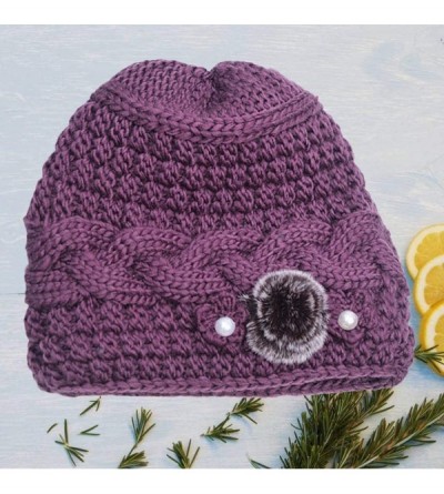 Newsboy Caps Womens Hats- Elderly Women Fashion Keep Warm Winter Hats Knitted Hand Hook Hat - C218M70HNTA $11.29