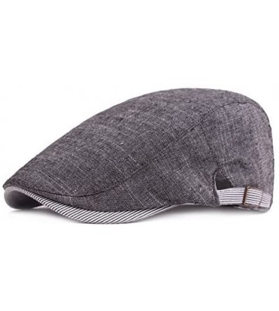 Newsboy Caps Men's Cotton Ivy Gatsby Newsboy Driving Hat Cabbie Flat Hunting Cap - Gray - CD18MDG3KHK $9.48