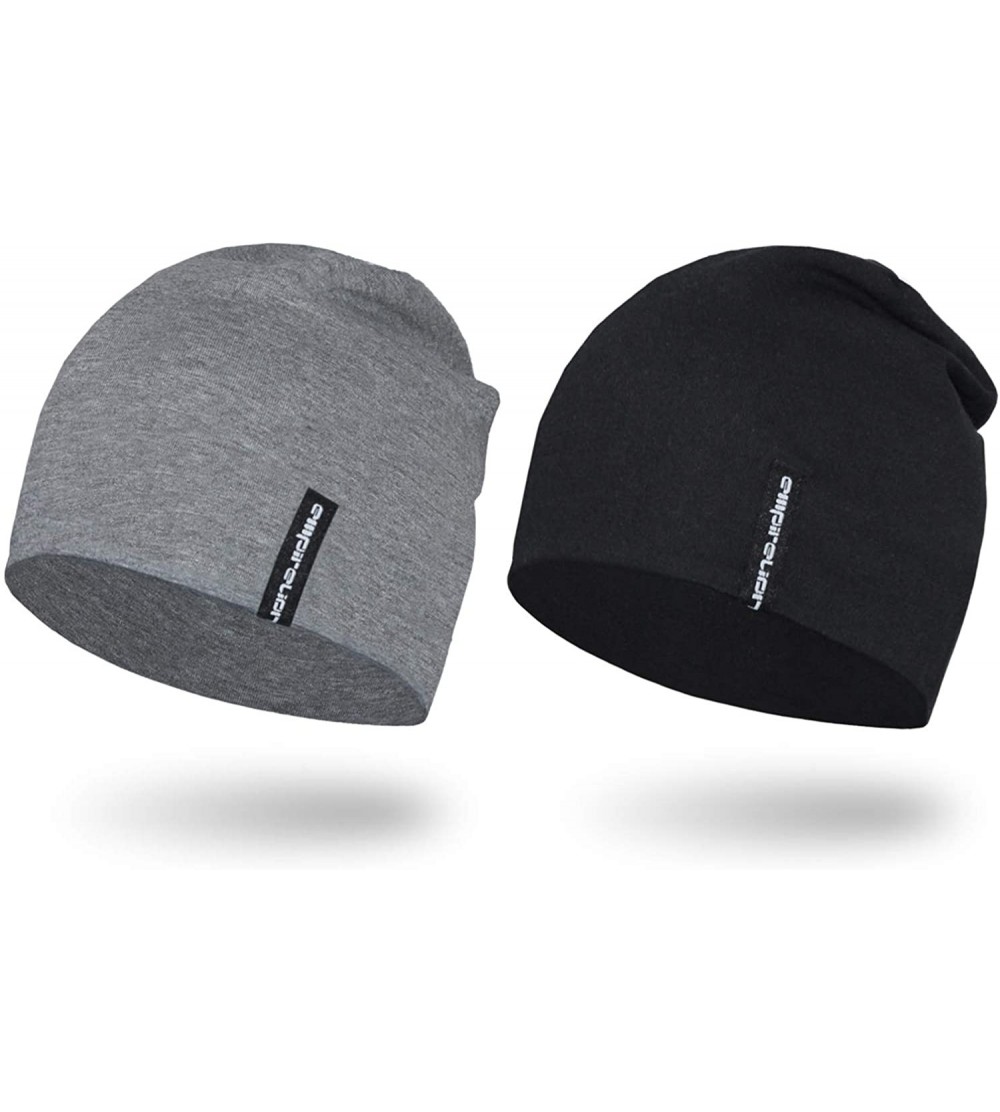 Skullies & Beanies Multifunctional Lightweight Beanies Running - Black+mid Grey Melange - C718AS490YS $13.20