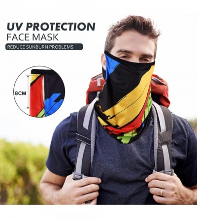 Balaclavas Cooling Neck Gaiter UV Protection with Ear Loops Fishing Cycling Bandana Mask Men - Black+blue (Colorful) - CO197A...