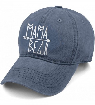 Baseball Caps Unisex Mama Bear Denim Hat Adjustable Washed Dyed Cotton Dad Baseball Caps - Print Logo Navy - C018LZL4NR7 $24.03