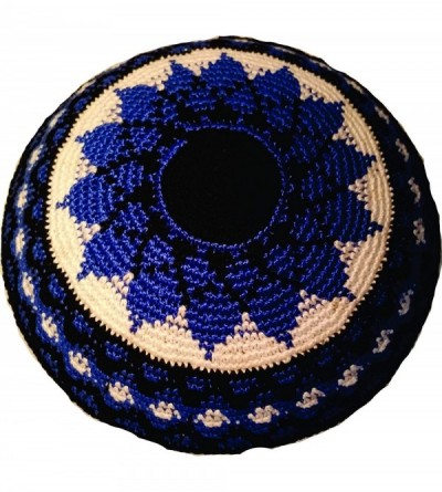 Skullies & Beanies Blue Knit Quality Kippot Kippah Yarmulke for Everyday Use 6.8 inch 17 cm Supreme Quality - CL18QHY3XGH $7.66