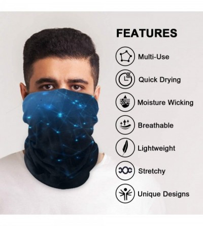 Balaclavas Multifunctional Balaclavas Headwear Seamless Star Pattern Face Mask Headband Neck Gaiter Bandanas - Blue Point - C...