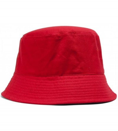 Baseball Caps Blank Cotton Bucket Hat - Red - CM184THUZ88 $11.64