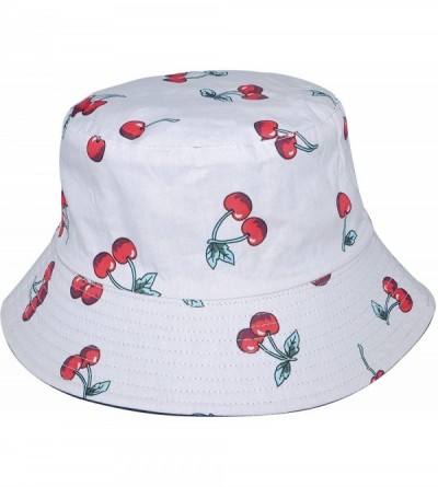 Bucket Hats Unisex Cute Print Bucket Hat Summer Fisherman Cap - Cherry - CG18TI8IHZR $16.77