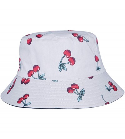 Bucket Hats Unisex Cute Print Bucket Hat Summer Fisherman Cap - Cherry - CG18TI8IHZR $16.77