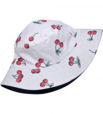 Bucket Hats Unisex Cute Print Bucket Hat Summer Fisherman Cap - Cherry - CG18TI8IHZR $16.77