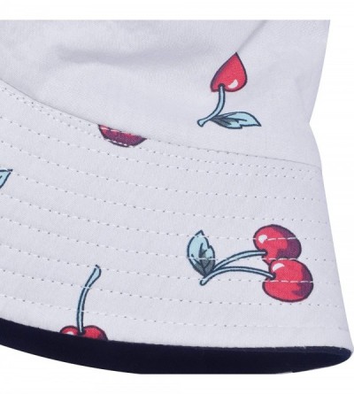 Bucket Hats Unisex Cute Print Bucket Hat Summer Fisherman Cap - Cherry - CG18TI8IHZR $16.77