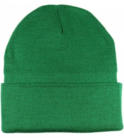 Skullies & Beanies Unisex Beanie Cap Knitted Warm Solid Color and Multi-Color Multi-Packs - 12 Pack - Kelly Green - CE18IO9Q3...