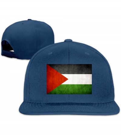 Sun Hats Palestinian Retro FlagBaseball Caps Grid Hat Adjustable Trucker Cap Bandanas - Navy - C118COWGLGZ $19.64