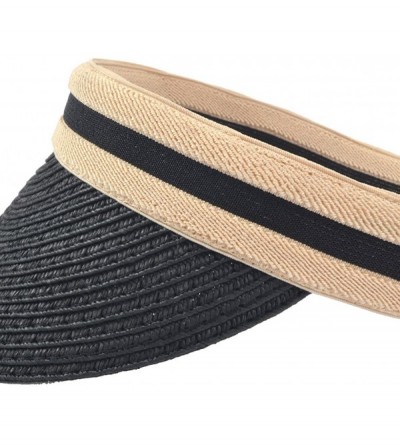 Visors Women Sun Straw Visor Hat UV Protection Golf Beach Outdoor Sports Summer Cap V201 - Black - CA18GS7CYT0 $30.07