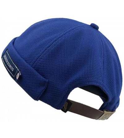Skullies & Beanies Docker Leon Harbour Hat Watch Cap Breathable Mesh Design Retro Brimless Beanie Hat Unisex - Ct18-blue - CT...