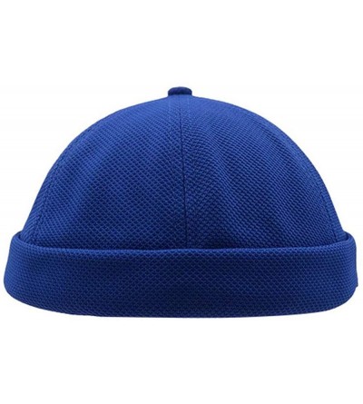 Skullies & Beanies Docker Leon Harbour Hat Watch Cap Breathable Mesh Design Retro Brimless Beanie Hat Unisex - Ct18-blue - CT...
