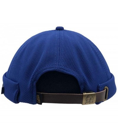 Skullies & Beanies Docker Leon Harbour Hat Watch Cap Breathable Mesh Design Retro Brimless Beanie Hat Unisex - Ct18-blue - CT...