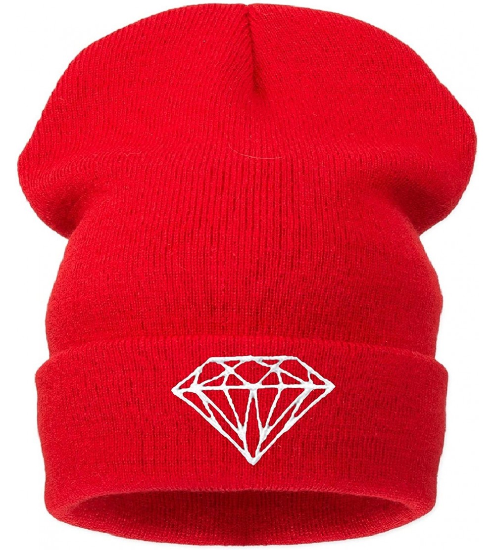 Skullies & Beanies Beanie Hat Women Men Winter Warm Black Bad Hair Day Oversized - Diamond Red - CZ11GAO22ZH $8.36