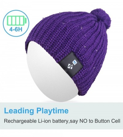 Skullies & Beanies Light Up Beanie Hat Stylish Unisex LED Knit Cap for Indoor and Outdoor - Lb008-purple1 - CP18ASQ470O $24.95