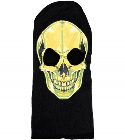 Balaclavas Men's Outdoor Sports Full-Face Balaclava Mask - Yellow Skull - CX128V727V5 $6.99