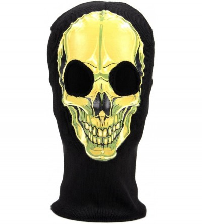 Balaclavas Men's Outdoor Sports Full-Face Balaclava Mask - Yellow Skull - CX128V727V5 $6.99