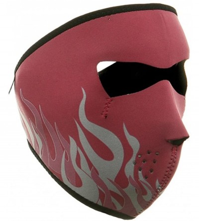 Balaclavas Neoprene Full Face Glow Mask - Pink Flames - C211GI6PBFL $19.08