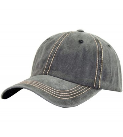 Baseball Caps Messy High Bun Women Ponytail-Baseball-Hat Twill Vintage Trucker Ponycap -Without Hair - Grey 2 - CZ18WE6R9E8 $...