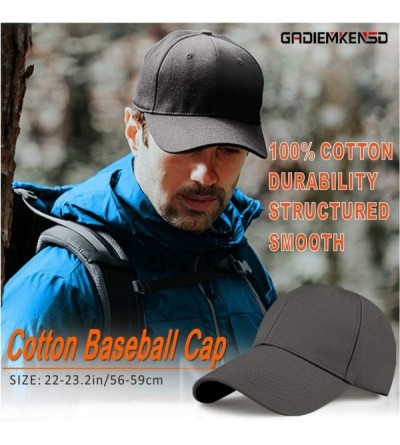 Baseball Caps 6 Panel Cotton Baseball Cap Breathable Structured Dad Hat for Men Women - Deep Gray - C218Q0H5LO4 $7.94