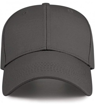 Baseball Caps 6 Panel Cotton Baseball Cap Breathable Structured Dad Hat for Men Women - Deep Gray - C218Q0H5LO4 $7.94