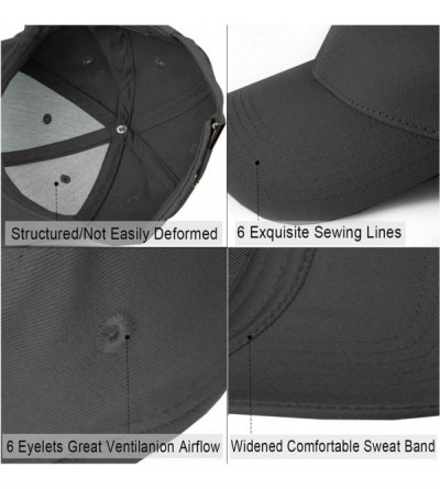 Baseball Caps 6 Panel Cotton Baseball Cap Breathable Structured Dad Hat for Men Women - Deep Gray - C218Q0H5LO4 $7.94