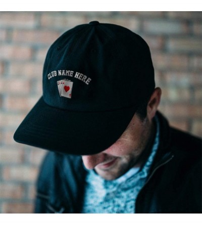 Baseball Caps Custom Low Profile Soft Hat Game Poker Cards As Logo Embroidery Club Cotton - Aqua - CN18QYN82SS $17.32