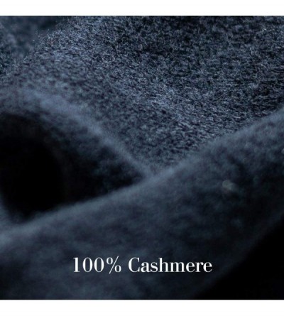 Skullies & Beanies Women's Winter 100% Pure Cashmere Beanie hat with Detachable Real Fur Pompom - Black - C81939LD3DK $36.04