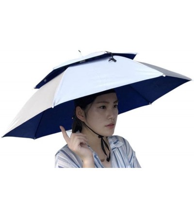 Sun Hats Umbrella Multicolored Outdoor Foldable - Silver - CV18CYTAHMO $20.55