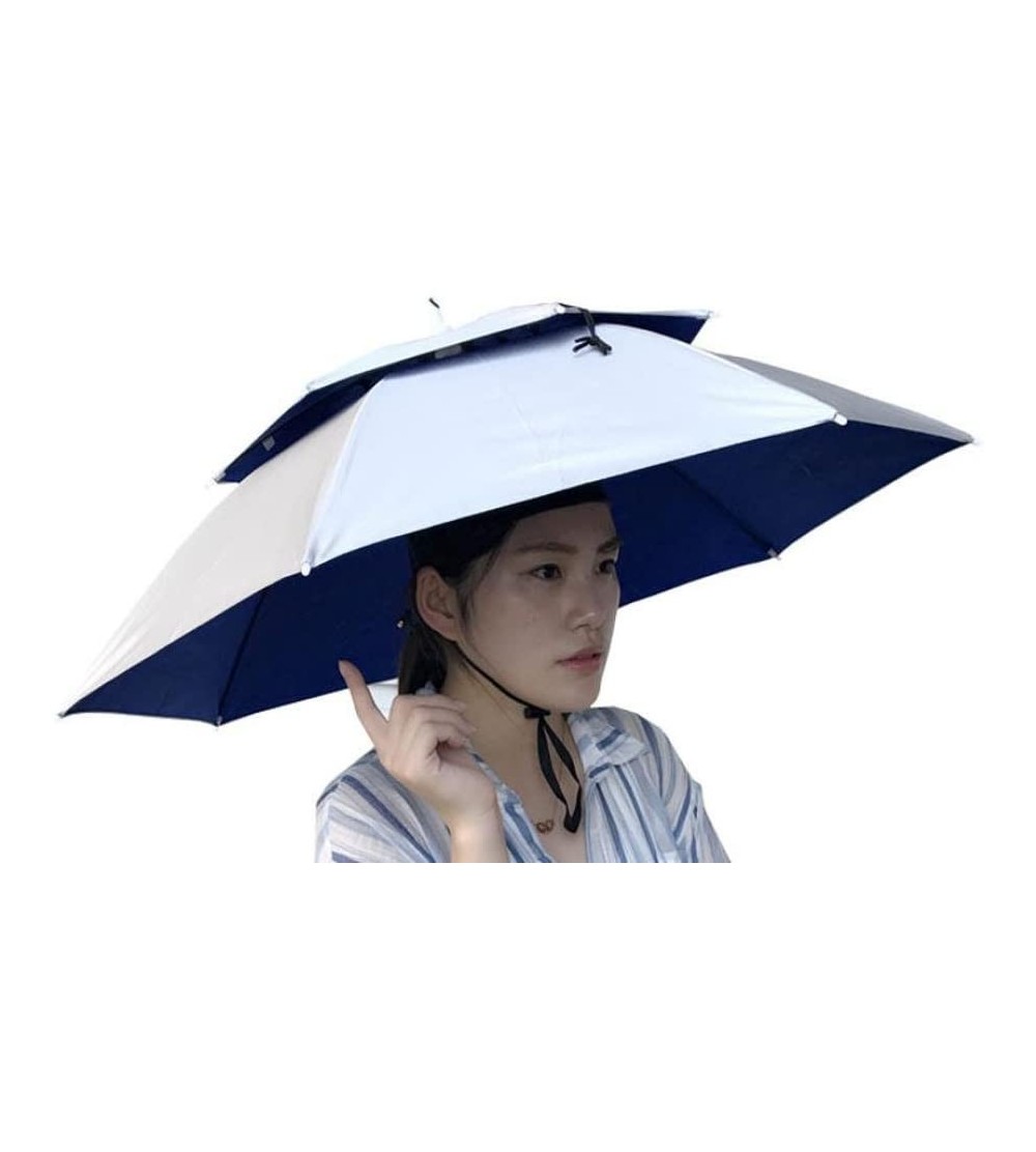 Sun Hats Umbrella Multicolored Outdoor Foldable - Silver - CV18CYTAHMO $20.55