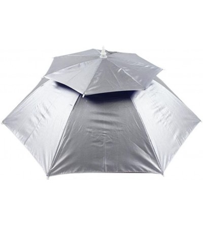 Sun Hats Umbrella Multicolored Outdoor Foldable - Silver - CV18CYTAHMO $20.55