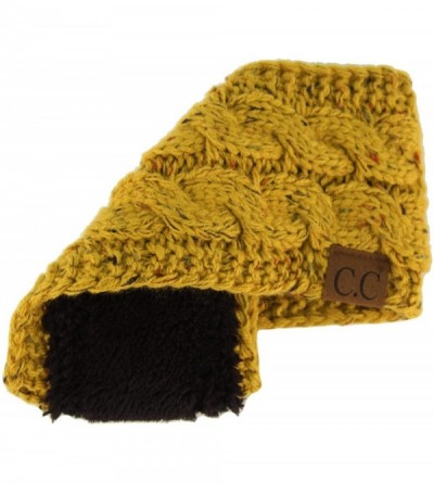 Cold Weather Headbands Winter CC Confetti Warm Fuzzy Fleece Lined Thick Knit Headband Headwrap Hat Cap - Mustard - CC187GERX7...