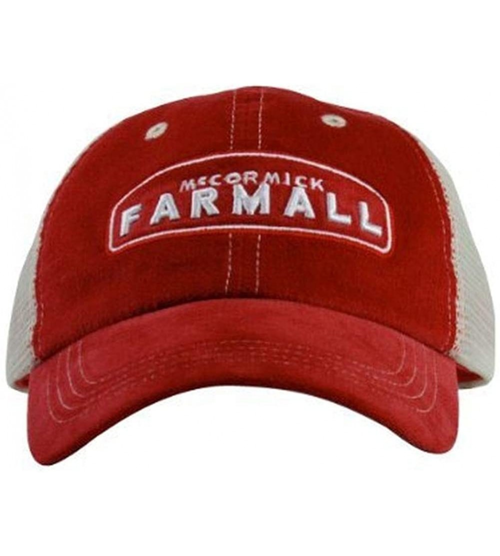 Baseball Caps Farmall Velour Trucker Mesh Cap- Red - CF116ULT4SJ $30.43