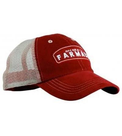 Baseball Caps Farmall Velour Trucker Mesh Cap- Red - CF116ULT4SJ $12.51