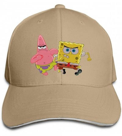 Baseball Caps Men's Angry Spongebob Cotton Snapback Caps Dry and Crisp Cool TravelMid Crown Curved Bill Tennis Caps - Natural...
