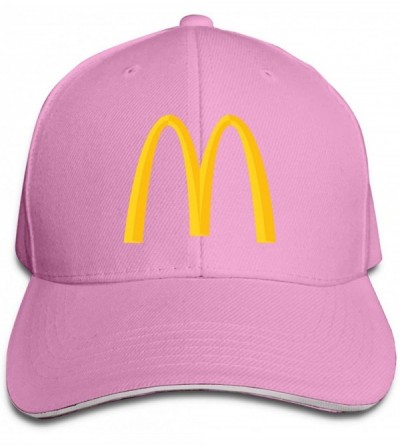Baseball Caps Womens&Mens Adjustable Baseball Caps Peaked Sandwich Hat Sports Outdoors Snapback Cap - Pink - CC18DUYM7LM $28.08