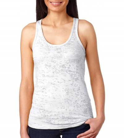 Baseball Caps Women's Burnout Baby-Rib Collar Racerback Tank - White - CQ12DE1S4RT $10.59