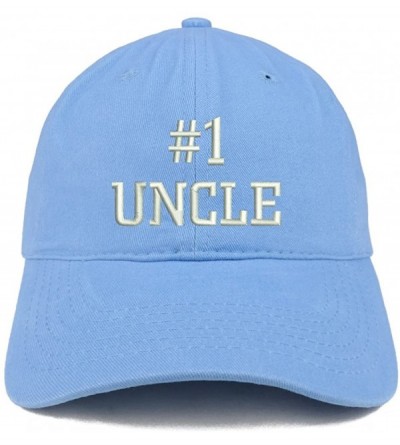 Baseball Caps Number 1 Uncle Embroidered Low Profile Soft Cotton Baseball Cap - Carolina Blue - CU184UUWIW2 $32.54